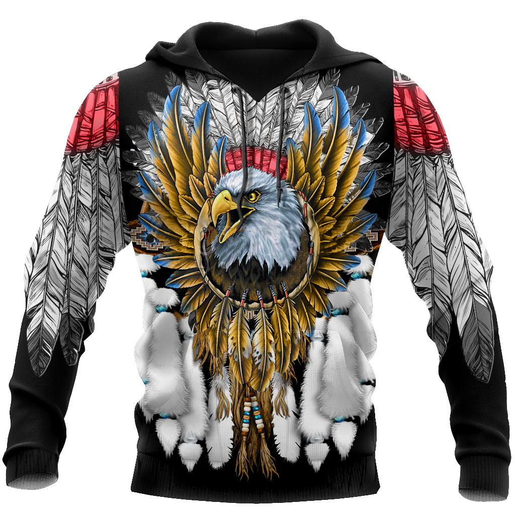 Eagle Dreamcatcher Native American Hoodie Black 3D All Over Printed Shirts LAM2029093-LAM