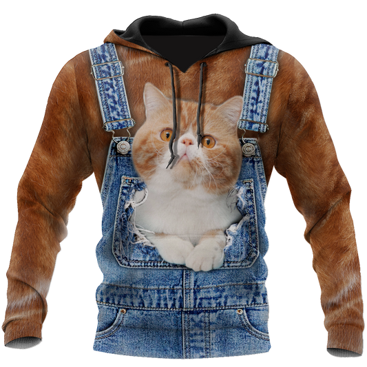 Love Cat cover Exotic Shorthair face hair 3D all over shirts