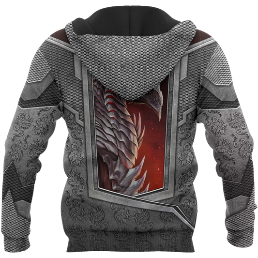 3D Tattoo and Dungeon Dragon Hoodie HAC020109-Apparel-NM-Hoodie-S-Vibe Cosy™