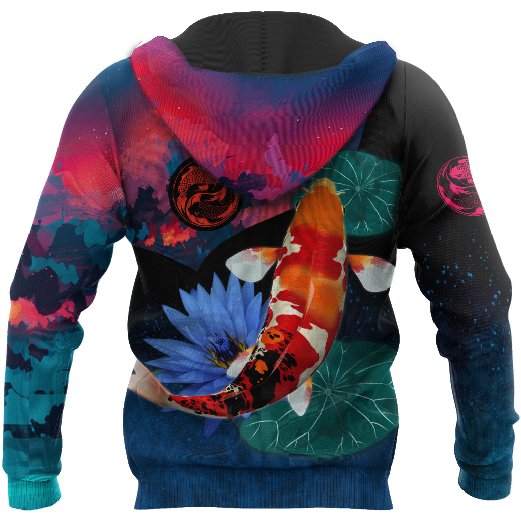 Koi Fishing on lotus 3D all over printing shirts for men and women TR110201 - Amaze Style™-Apparel