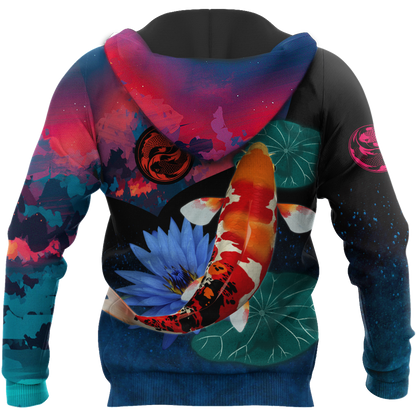 Koi Fishing on lotus 3D all over printing shirts for men and women TR110201 - Amaze Style™-Apparel