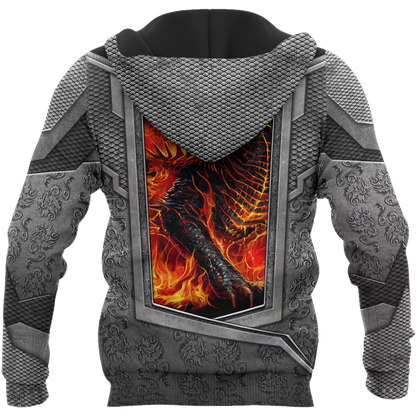 3D Tattoo and Dungeon Dragon Hoodie HAC27126-Apparel-NM-Hoodie-S-Vibe Cosy™