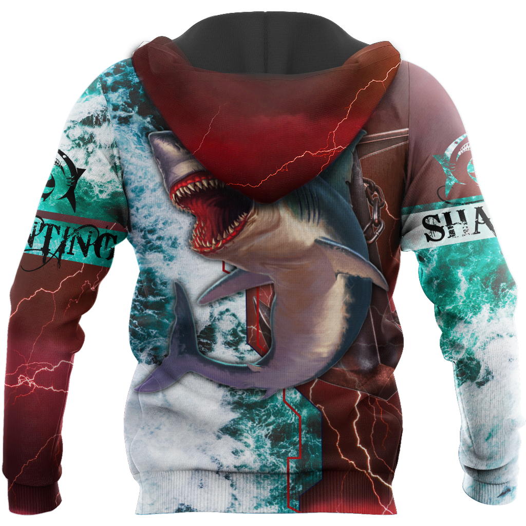 Shark hunting fishing anchor in deep sea 3d all over printing for fisherman angry ver TR080102 - Amaze Style™-Apparel