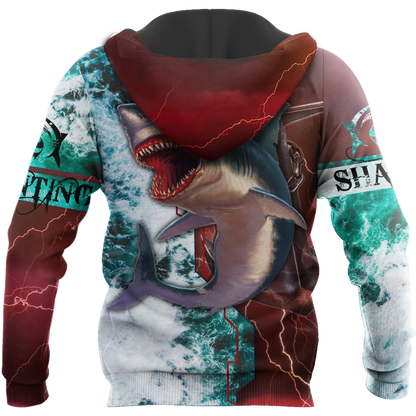 Shark hunting fishing anchor in deep sea 3d all over printing for fisherman angry ver TR080102 - Amaze Style™-Apparel