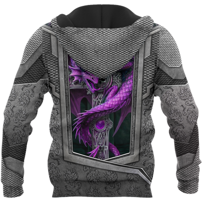 3D Tattoo and Dungeon Dragon Hoodie HAC27121-Apparel-NM-Hoodie-S-Vibe Cosy™