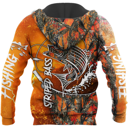 Striped Bass Fishing orange camo all over printed shirts for men and women TR271201 - Amaze Style™-Apparel
