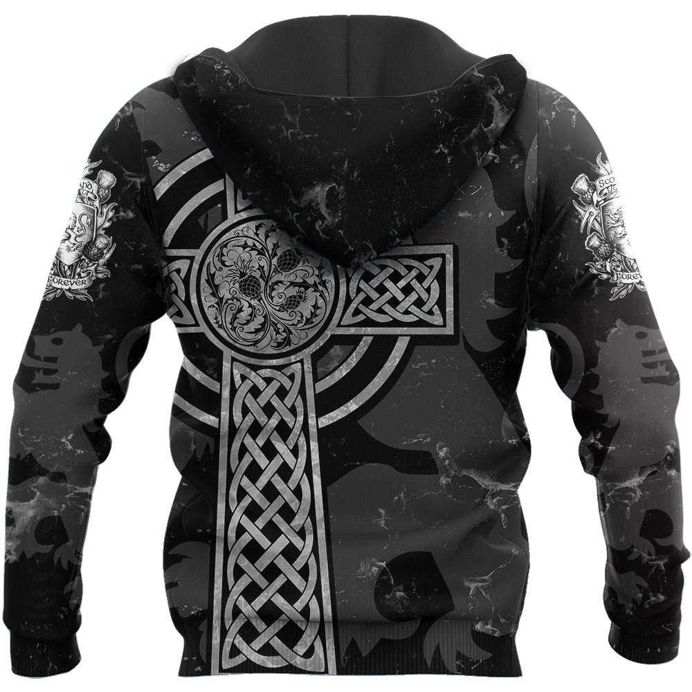 Scottish St-Andrew Thristle Celtic Cross grey ver3 Hoodie AZ210208 - Amaze Style™-Apparel