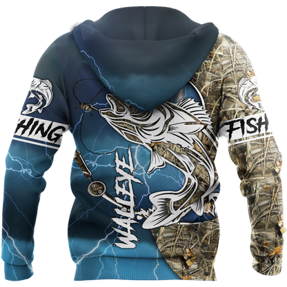 HC Walleye fishing gear shirt blue TR191102 - Amaze Style™-Apparel