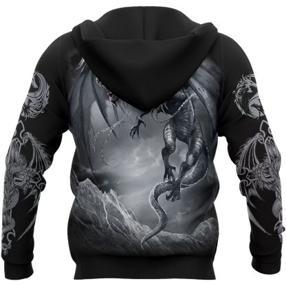 3D Armor Tattoo and Dungeon Dragon Hoodie Pi150102-Apparel-NM-Hoodie-S-Vibe Cosy™