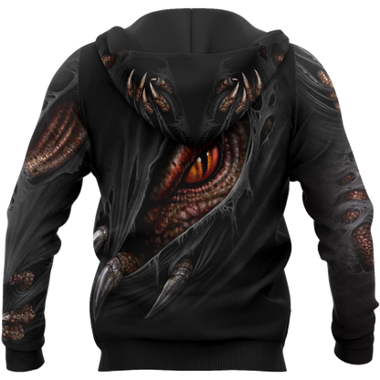 3D Armor Tattoo and Dungeon Dragon Hoodie Pi150104 - Amaze Style™-Apparel