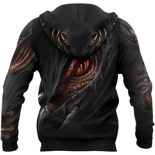 3D Armor Tattoo and Dungeon Dragon Hoodie Pi150104 - Amaze Style™-Apparel