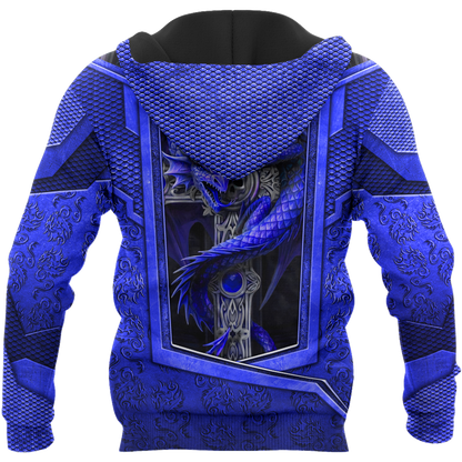 3D Tattoo and Dungeon Dragon Hoodie HAC301202-Apparel-NM-Hoodie-S-Vibe Cosy™