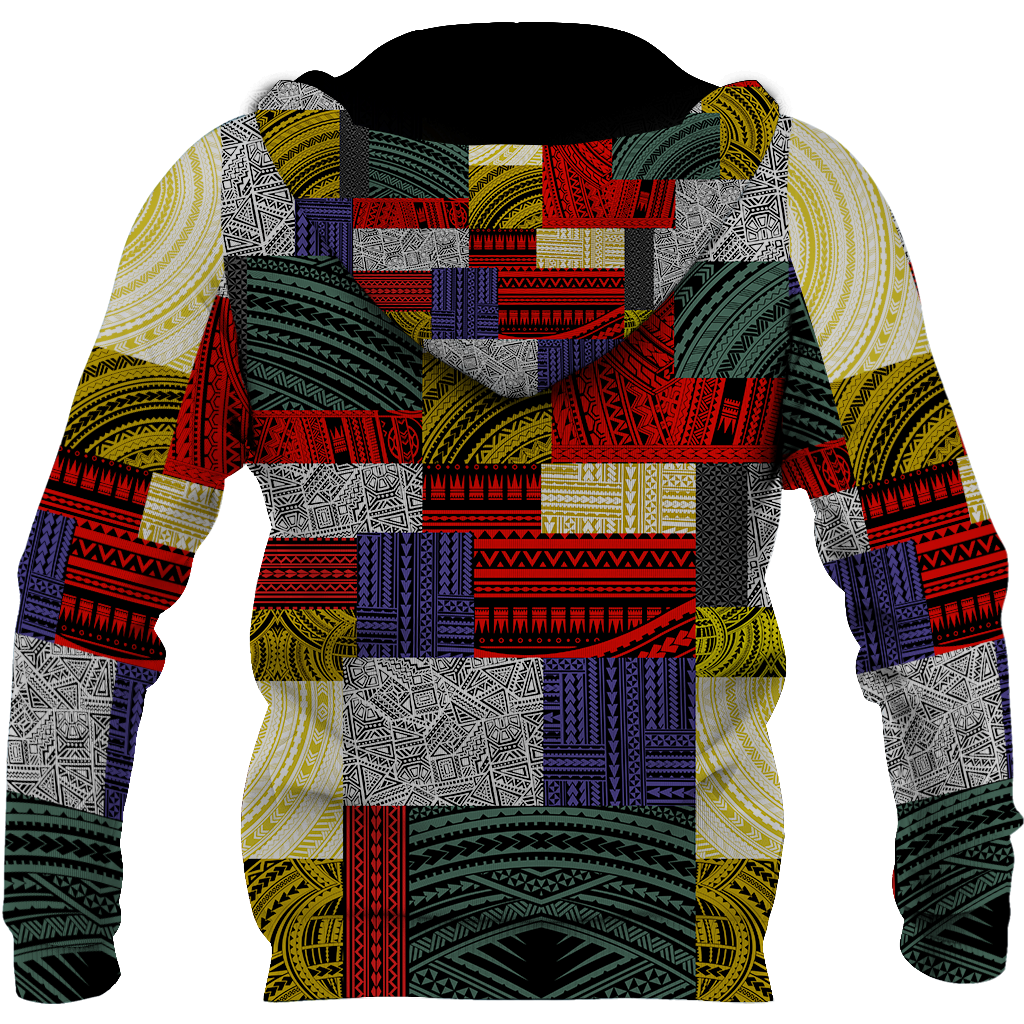 Polynesian All Over Hoodie Design Retro Patchwork JJ310101 PL - Amaze Style™-Apparel