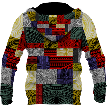 Polynesian All Over Hoodie Design Retro Patchwork JJ310101 PL - Amaze Style™-Apparel