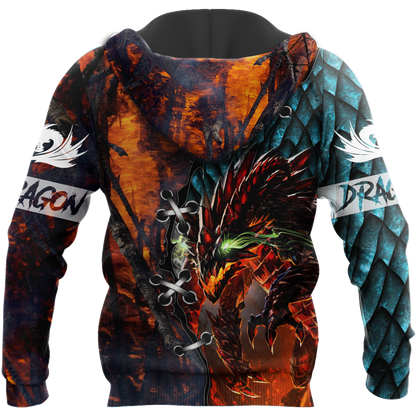 3D Tattoo and Dungeon Dragon T Shirt Hoodie TR121202-Apparel-NM-Hoodie-S-Vibe Cosy™