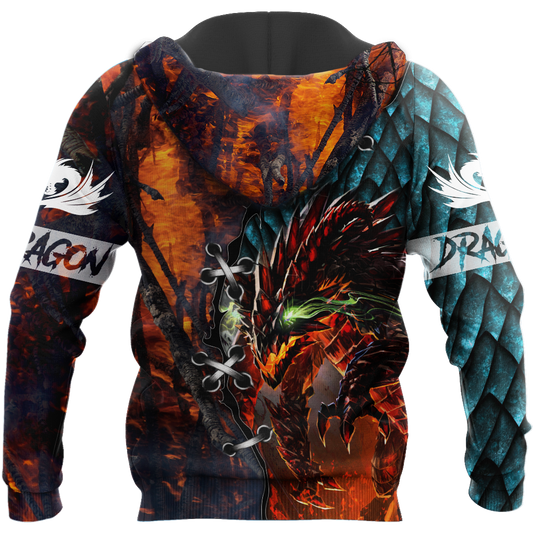 3D Tattoo and Dungeon Dragon T Shirt Hoodie TR121202-Apparel-NM-Hoodie-S-Vibe Cosy™