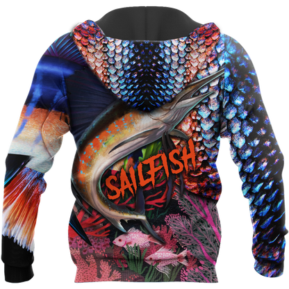 Sailfish Fishing on skin 3D all over shirts for men and women TR111201 - Amaze Style™-Apparel