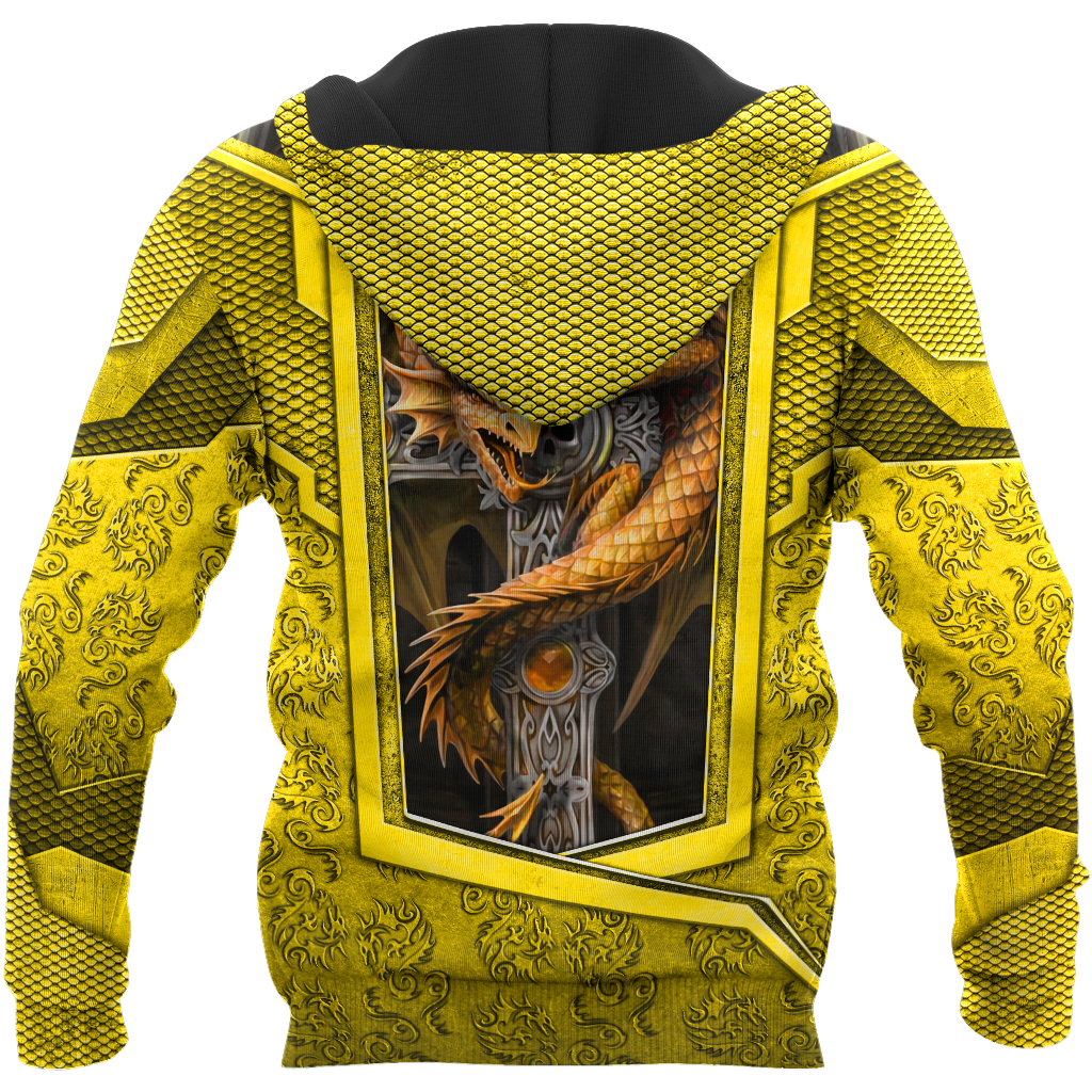 3D Tattoo and Dungeon Dragon Hoodie HAC301203-Apparel-NM-Hoodie-S-Vibe Cosy™