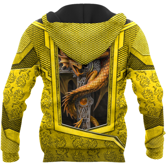 3D Tattoo and Dungeon Dragon Hoodie HAC301203-Apparel-NM-Hoodie-S-Vibe Cosy™
