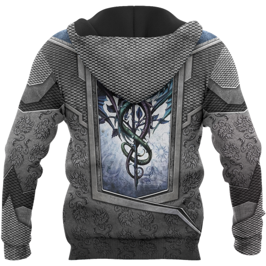 3D Tattoo and Dungeon Dragon Hoodie HAC020114-Apparel-NM-Hoodie-S-Vibe Cosy™