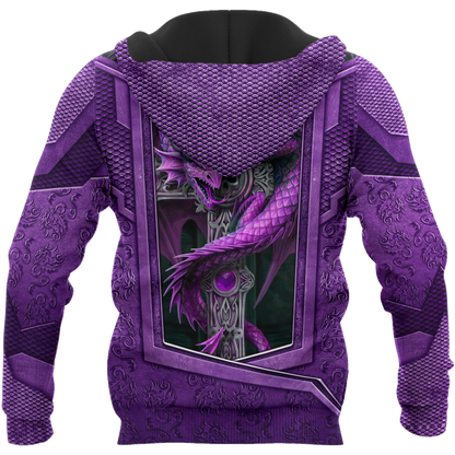 3D Tattoo and Dungeon Dragon Hoodie HAC27123-Apparel-NM-Hoodie-S-Vibe Cosy™