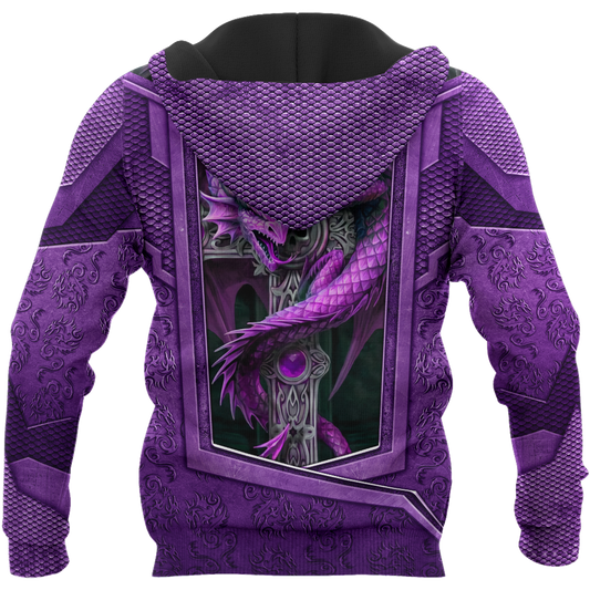 3D Tattoo and Dungeon Dragon Hoodie HAC27123-Apparel-NM-Hoodie-S-Vibe Cosy™