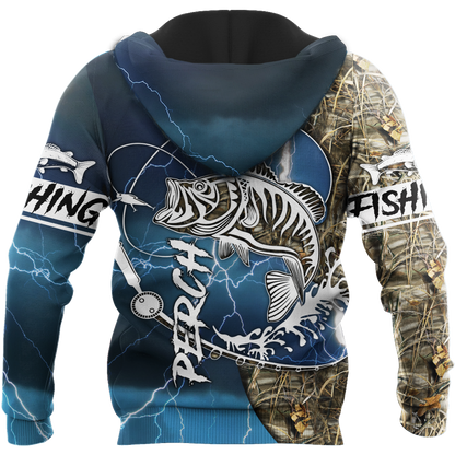 Perch Fishing huk up all Printing Shirts for men and women Blue color TR021202 - Amaze Style™-Apparel