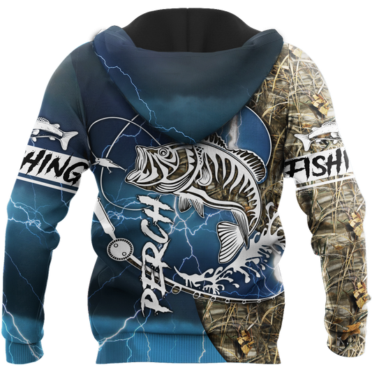 Perch Fishing huk up all Printing Shirts for men and women Blue color TR021202 - Amaze Style™-Apparel