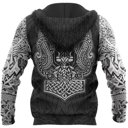 3D All Over Printed Viking Odin Hoodie - Amaze Style™-Apparel