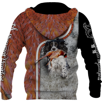 Pheasant Hunting Springer Spaniel 3D All Over Printed Shirts For Men And Women JJ180102-Apparel-MP-Hoodie-S-Vibe Cosy™