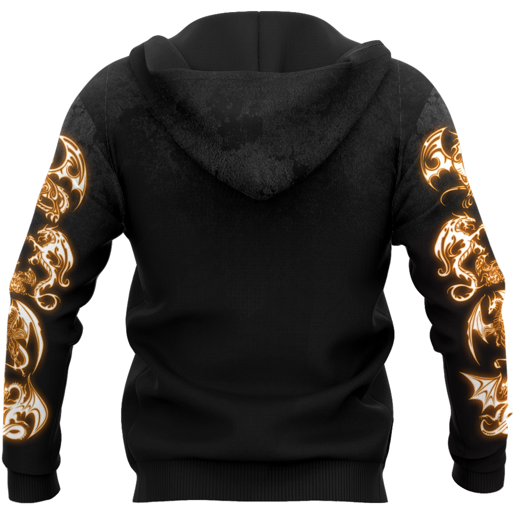 3D Armor Tattoo and Dungeon Dragon Hoodie HAC130101-Apparel-NM-Hoodie-S-Vibe Cosy™