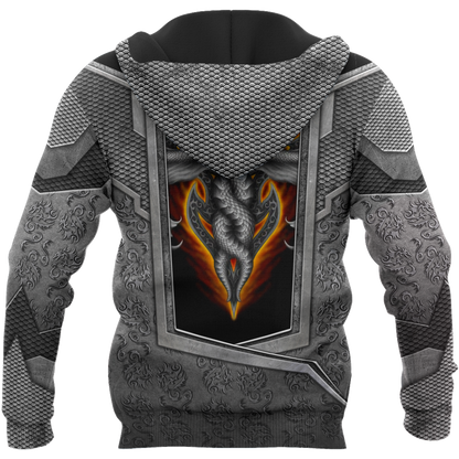 3D Tattoo and Dungeon Dragon Hoodie HAC020108-Apparel-NM-Hoodie-S-Vibe Cosy™
