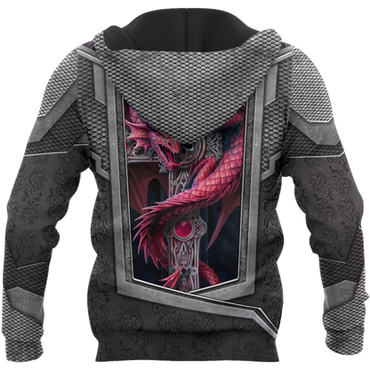 3D Tattoo and Dungeon Dragon Hoodie HAC26124-Apparel-NM-Hoodie-S-Vibe Cosy™