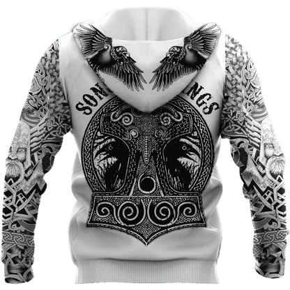 3D All Over Printed Sons Of Vikings Hoodie - Amaze Style™-Apparel