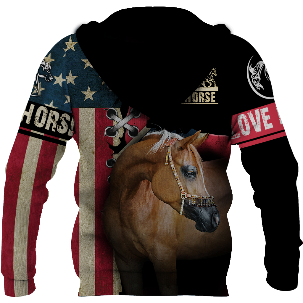 Love Horse shirt flag design Daily Fashion - Winter Set for Men and Women JJ271203 - Amaze Style™-Apparel