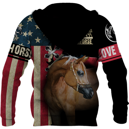 Love Horse shirt flag design Daily Fashion - Winter Set for Men and Women JJ271203 - Amaze Style™-Apparel