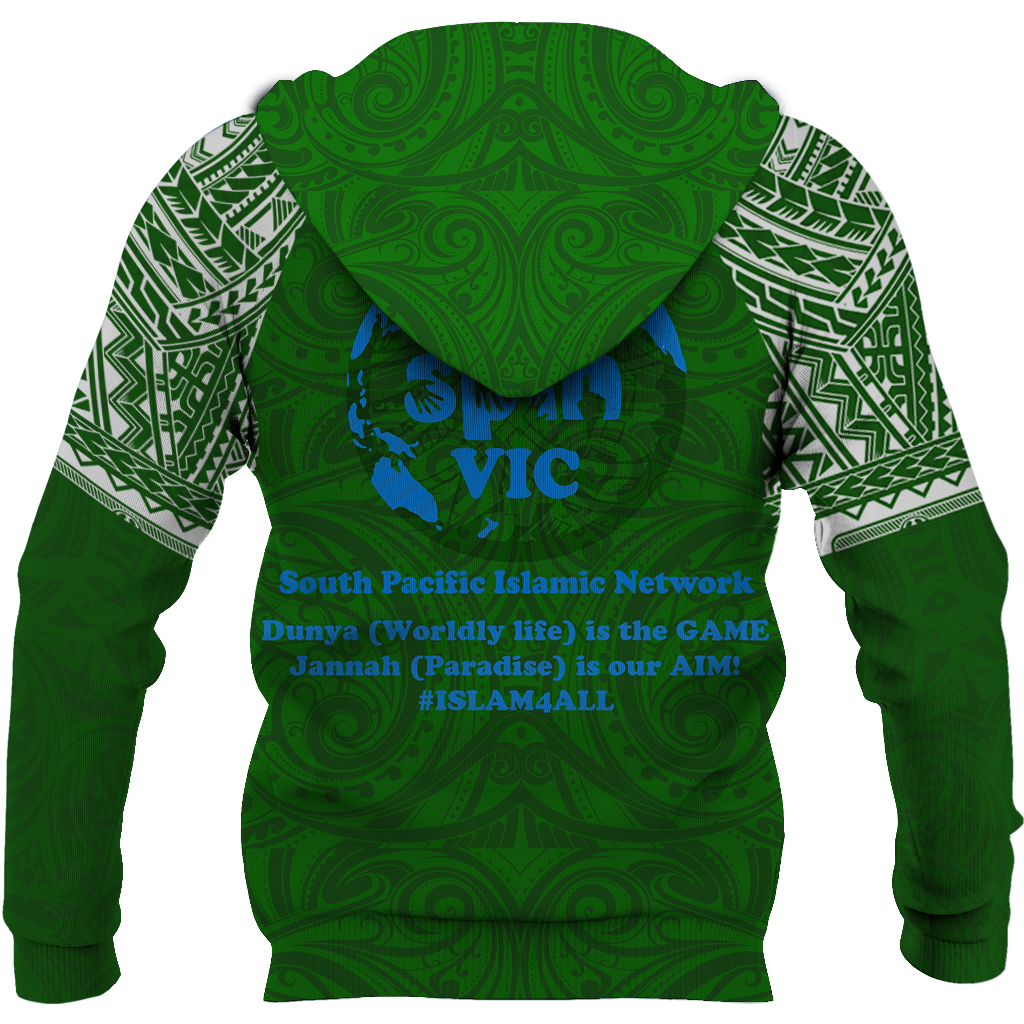 Special Green All Over Hoodie White NVD - Amaze Style™-Apparel