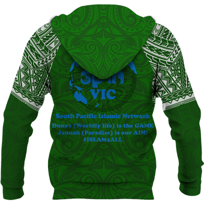 Special Green All Over Hoodie White NVD - Amaze Style™-Apparel
