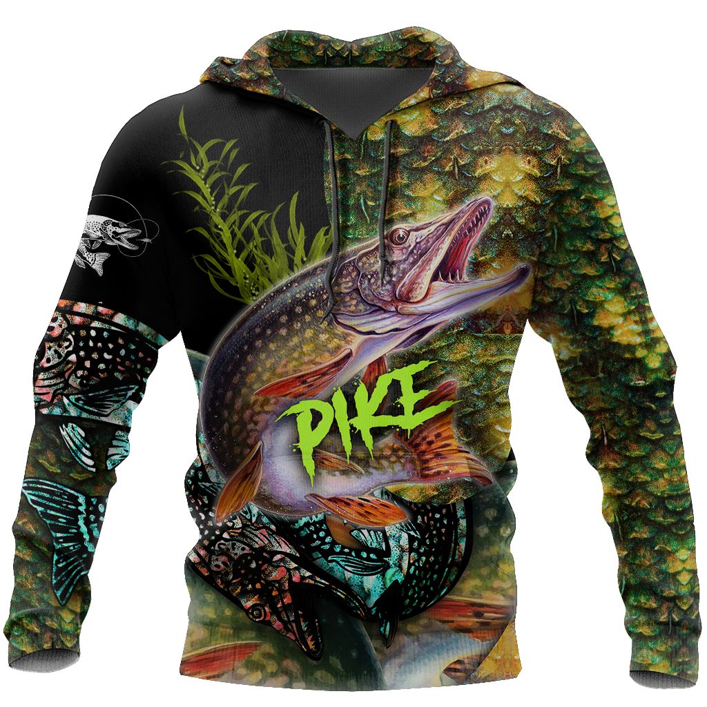 Northern Pike Fishing on skin 3D all over printing shirts for men and women TR070102 - Amaze Style™-Apparel