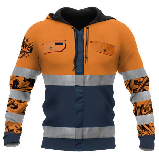 Mechanic 3D All Over Printed Hoodie For Men and Women TN
