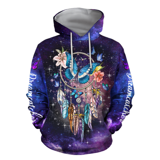 3D All Over Print Dreamcatcher Butterfly Art Hoodie - Amaze Style™-Apparel