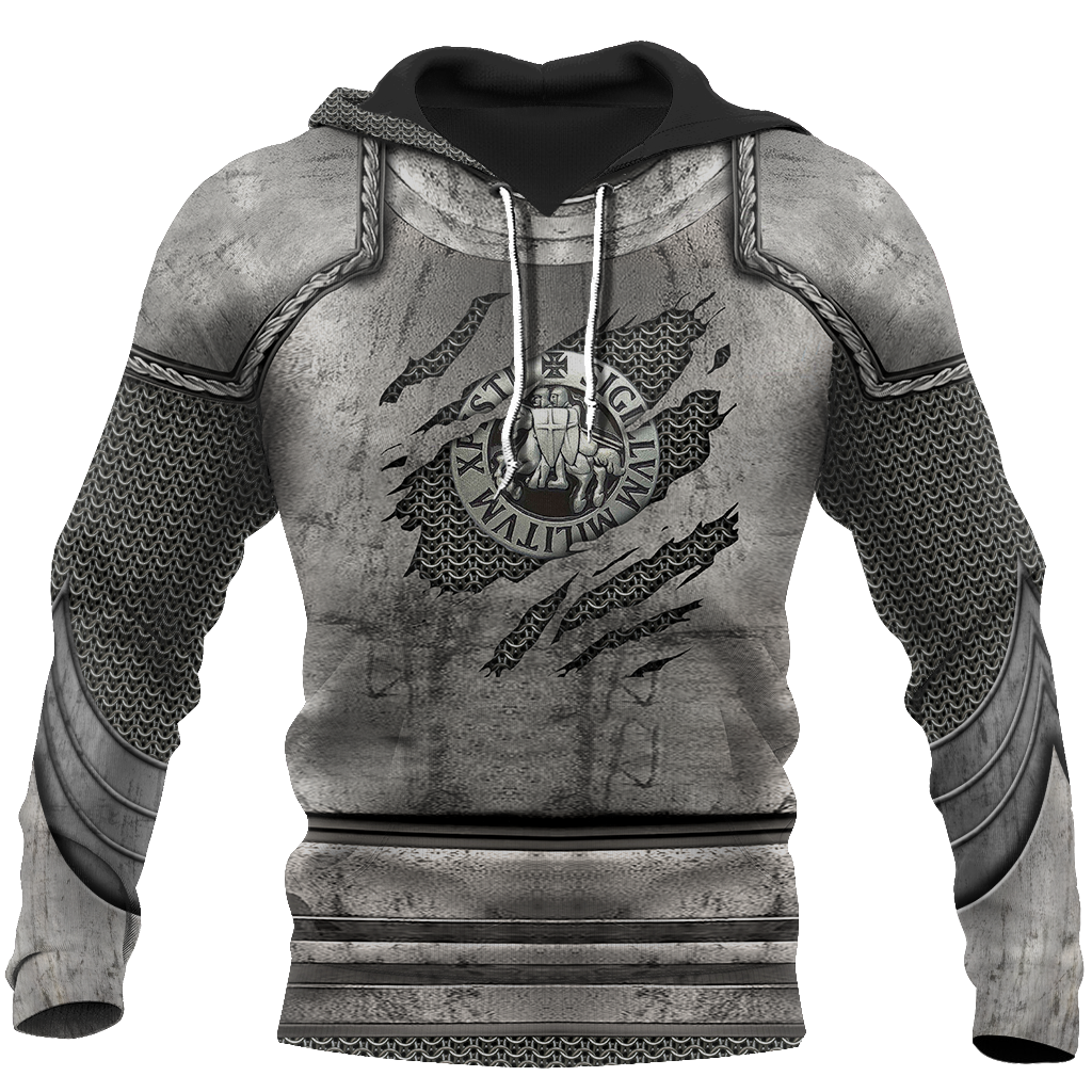 Knight Templar 3D All Over Printed Hoodie Chainmail JJ050301-Apparel-MP-Hoodie-S-Vibe Cosy™