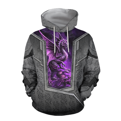 3D Tattoo and Dungeon Dragon Hoodie HAC020111-Apparel-NM-Hoodie-S-Vibe Cosy™