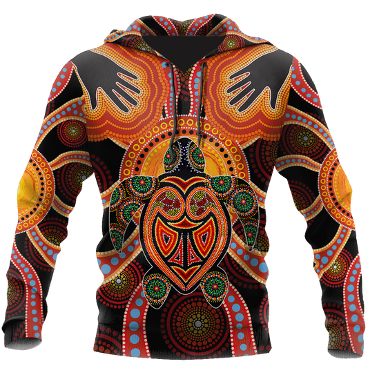 Aboriginal Turtle Touch the Sun Bedding Set, Australia Indigenous Painting Art shirts for men and women