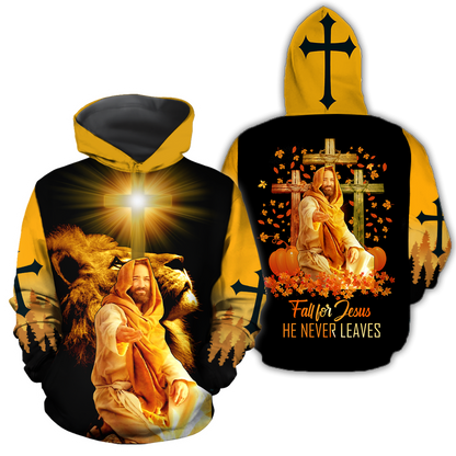 Fall For Jesus He Never Leaves 3D All Over Printed Shirts HVT29102003