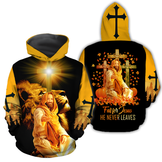 Fall For Jesus He Never Leaves 3D All Over Printed Shirts HVT29102003