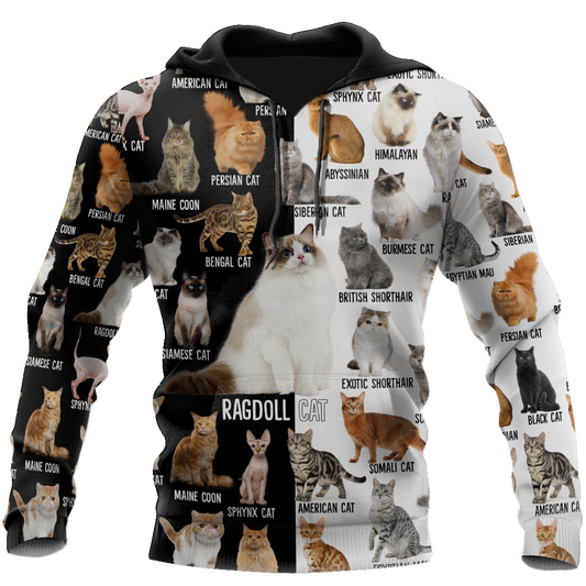 Love Cat Breeds World premium hoodie sweatshirt