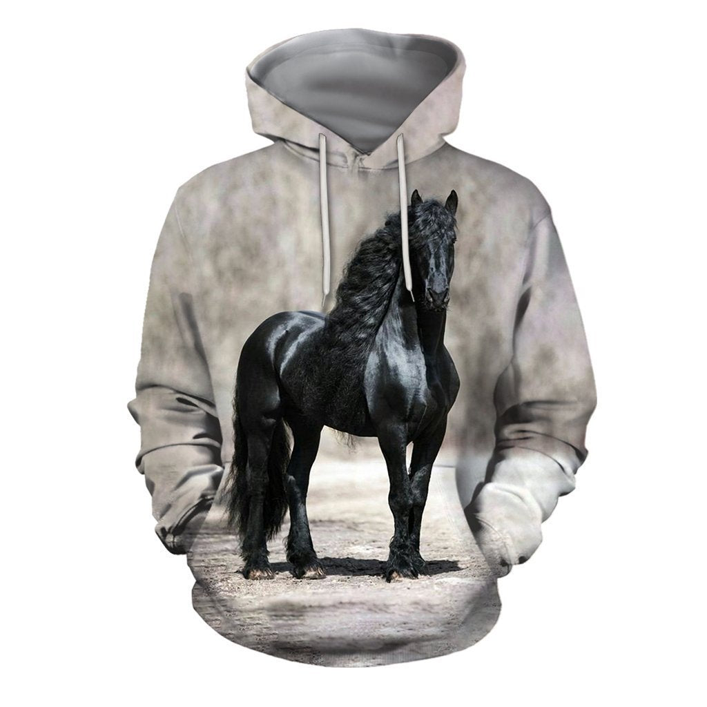 3D All Over Printed Black Horse Shirts - Amaze Style™-Apparel