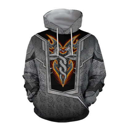 3D Tattoo and Dungeon Dragon Hoodie HAC020108-Apparel-NM-Hoodie-S-Vibe Cosy™