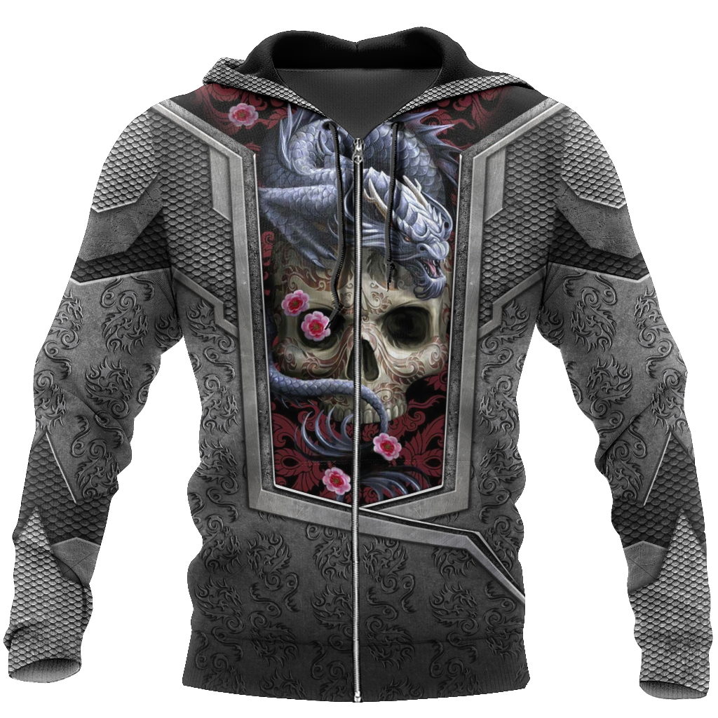3D Tattoo and Dungeon Dragon Hoodie HAC020110-Apparel-NM-Zip hoodie-S-Vibe Cosy™